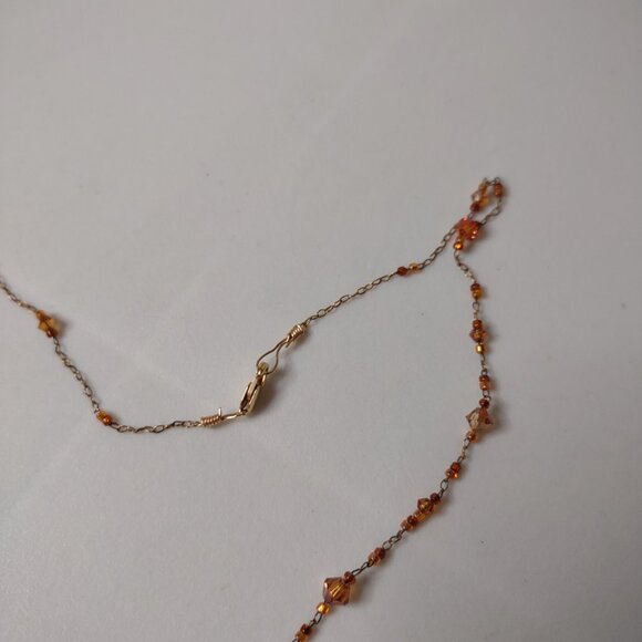 Cute 18 Inch Orange Glass Bead Necklace - Picture 5 of 13